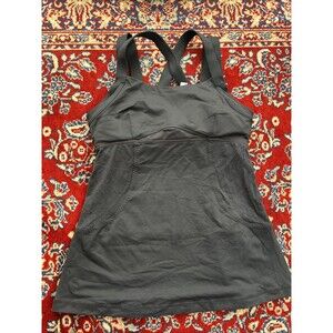 LULULEMON TANK TOP Womens Black 8 WIDE STRAP PADDING Athleisure Activewear